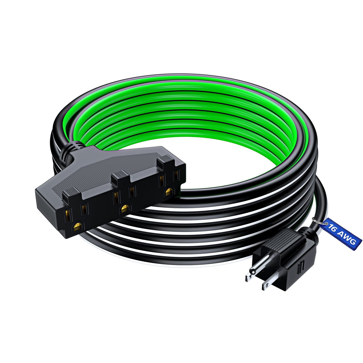 Extension Cord with 3 Outlets, 14 Gauge Indoor/Outdoor (3 Tone)