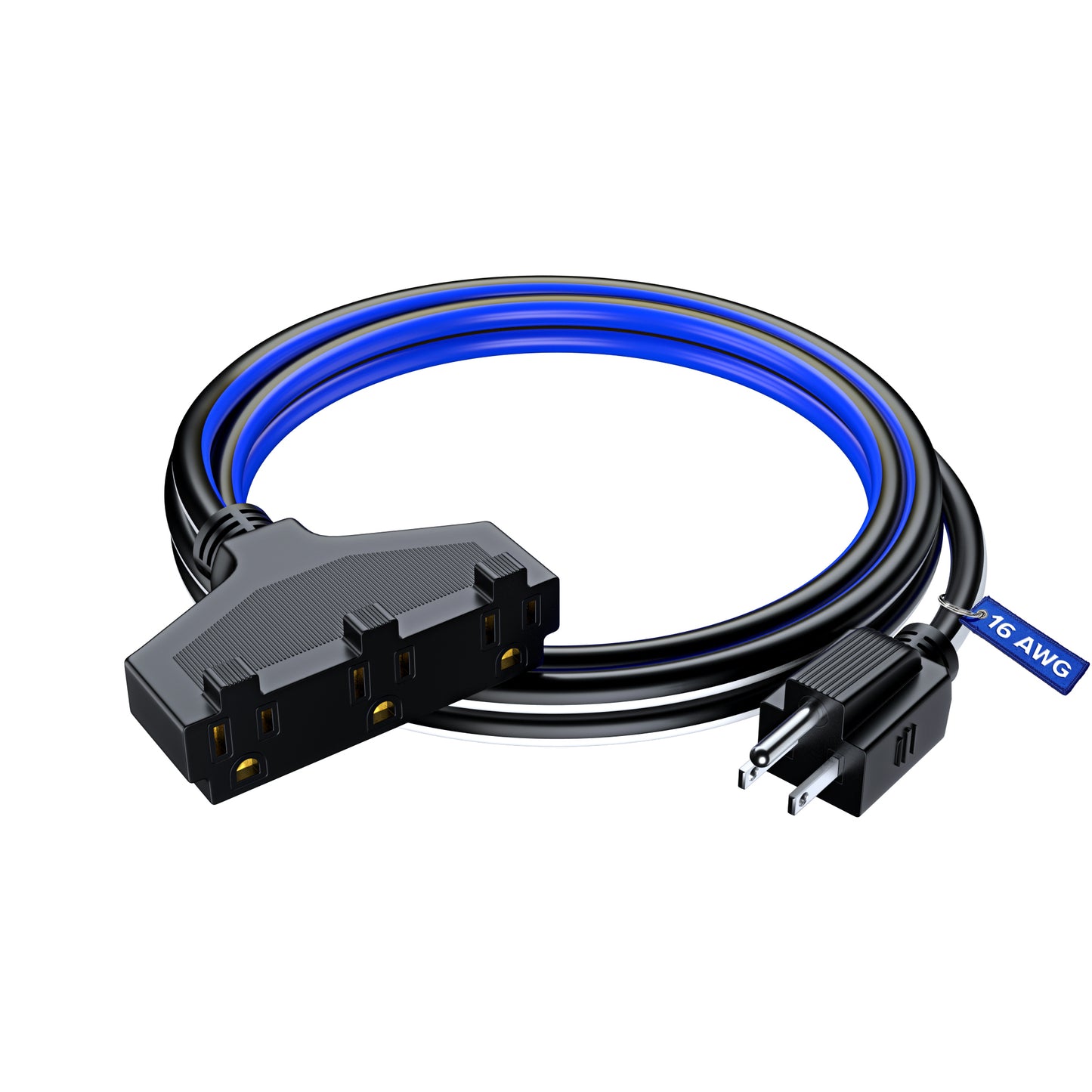 Extension Cord with 3 Outlets, 14 Gauge Indoor/Outdoor (3 Tone)