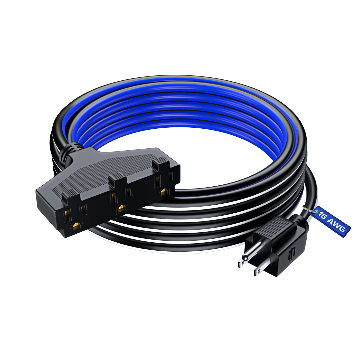Extension Cord with 3 Outlets, 14 Gauge Indoor/Outdoor (3 Tone)