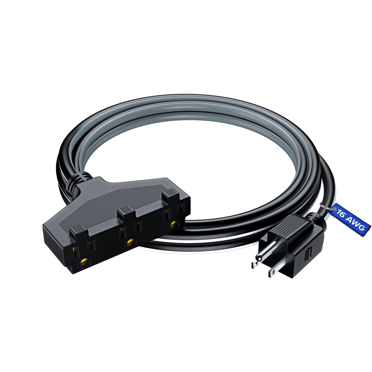 Extension Cord with 3 Outlets, 14 Gauge Indoor/Outdoor (3 Tone)