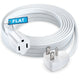 Maximm Extension Cord Heavy Duty Flat Wire 3-Prong Flat Plug, 14 AWG Power Cord - UL Certified (White)