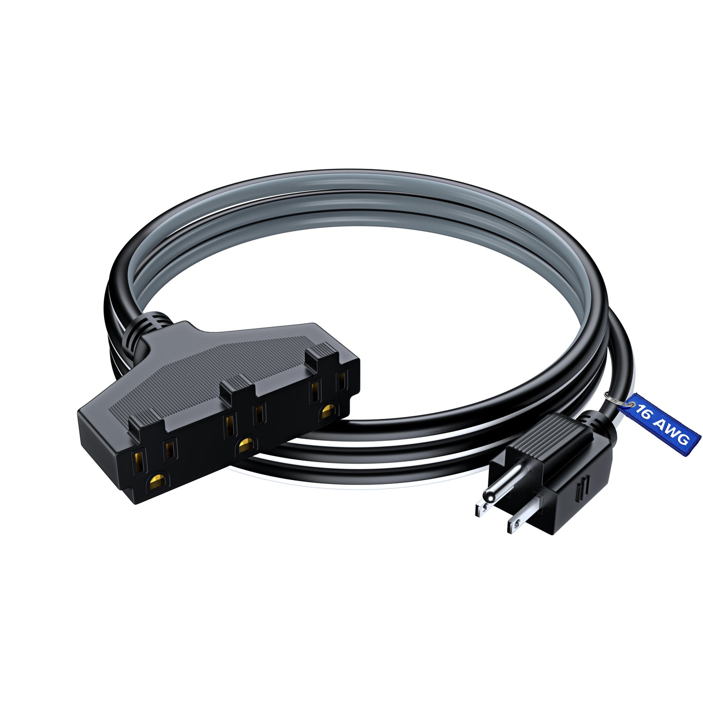 Extension Cord with 3 Outlets, 14 Gauge Indoor/Outdoor (3 Tone)