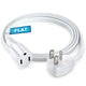 Maximm Extension Cord Heavy Duty Flat Wire 3-Prong Flat Plug, 14 AWG Power Cord - UL Certified (White)