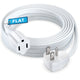 Maximm Extension Cord Heavy Duty Flat Wire 3-Prong Flat Plug, 14 AWG Power Cord - UL Certified (White)