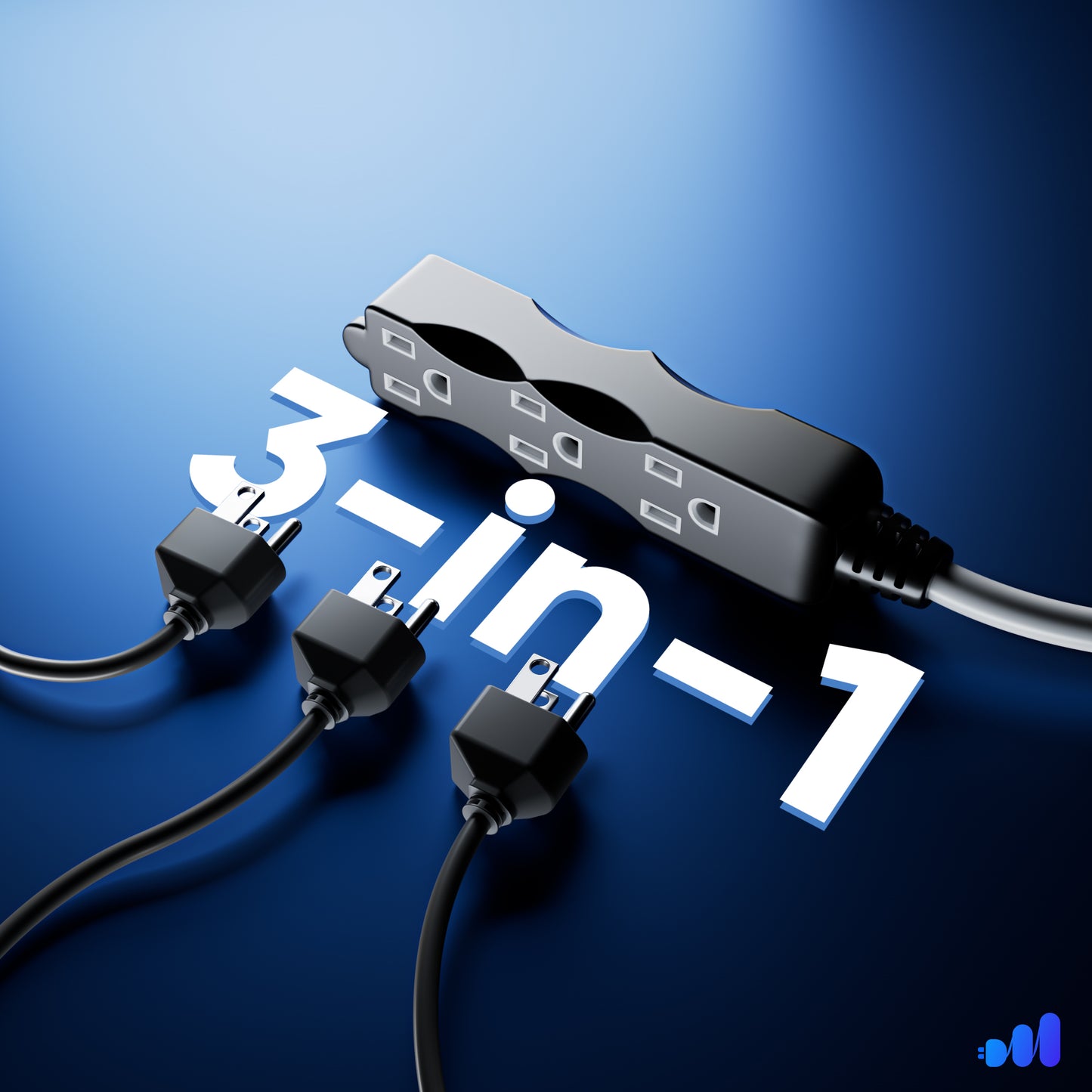 Maximm Extension Cord with Multiple Outlets (3 Outlets), Outlet Extender with Indoor/Outdoor SJTW Wire, Multi Plug Outlet 125V, 3 Prong Extension Cord, ETL Listed