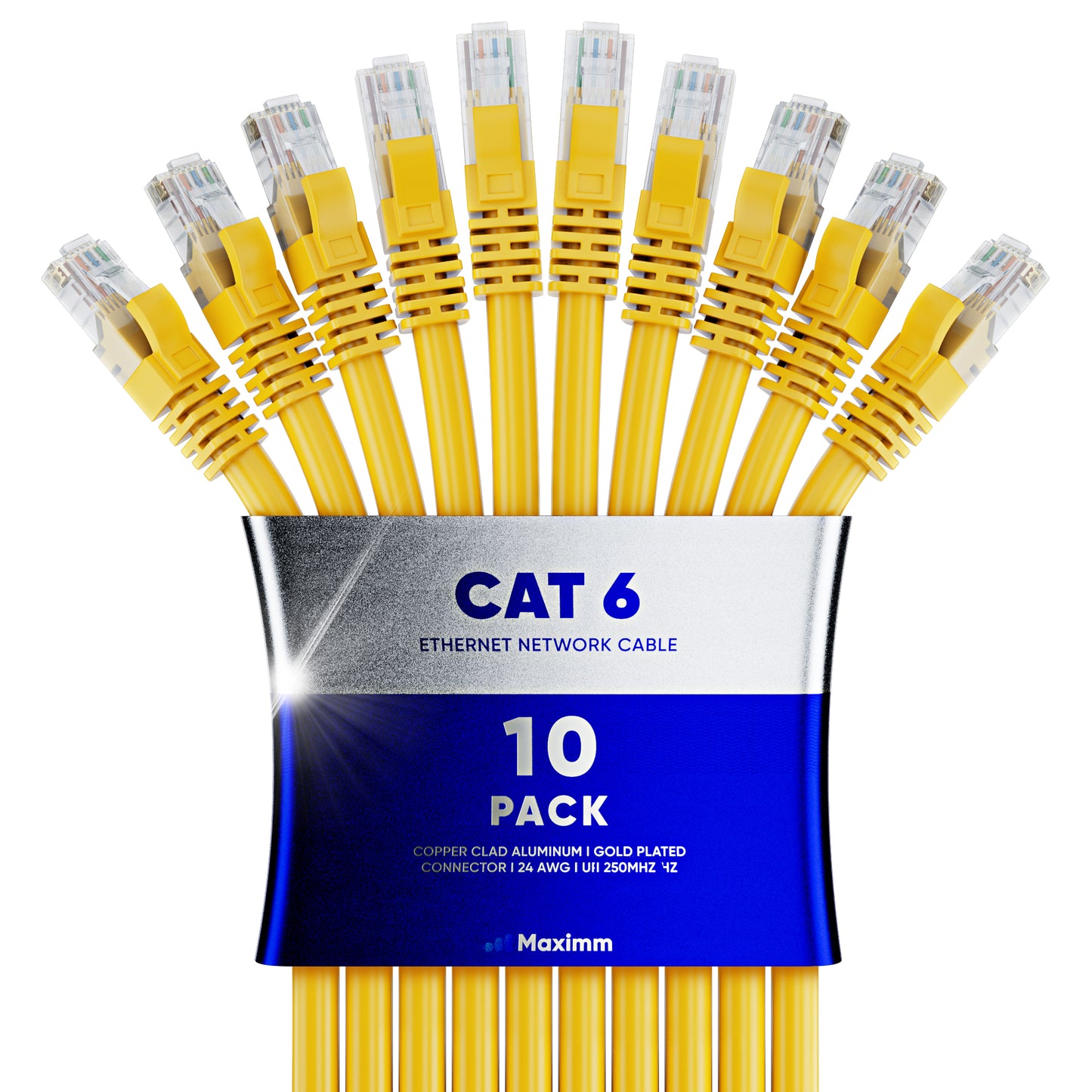 10-Pack - Long Length - Cat6 Ethernet Cable CCA