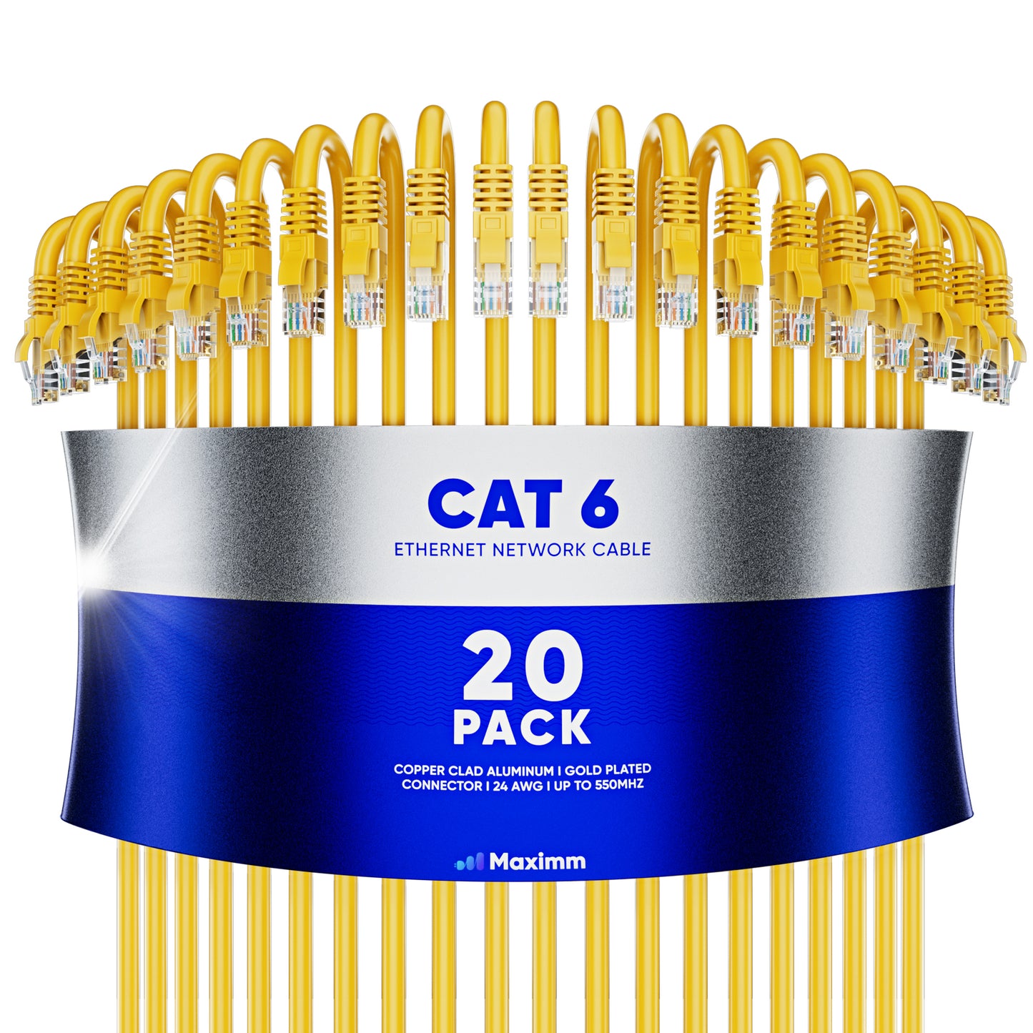 20-Pack - Long Length - Cat6 Ethernet Cable CCA