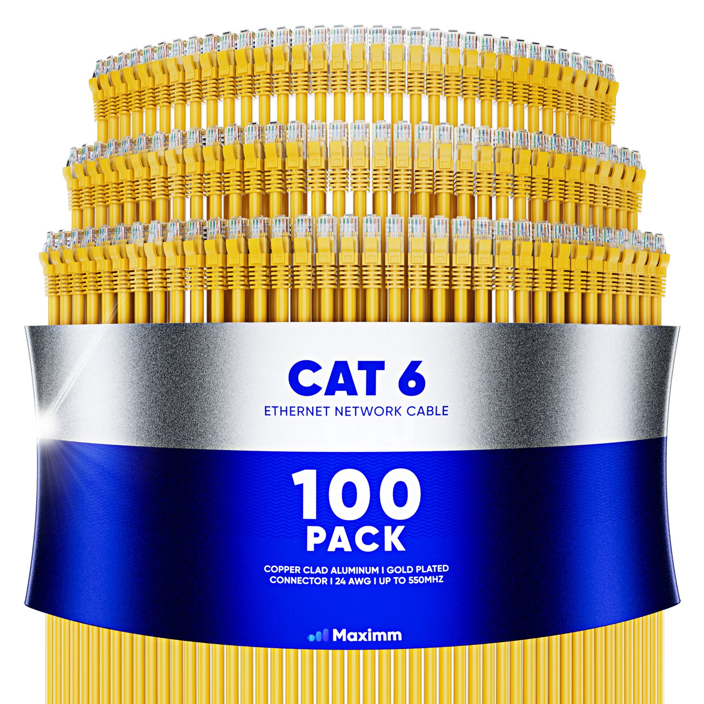 100-Pack - Long Length - Cat6 Ethernet Cable CCA