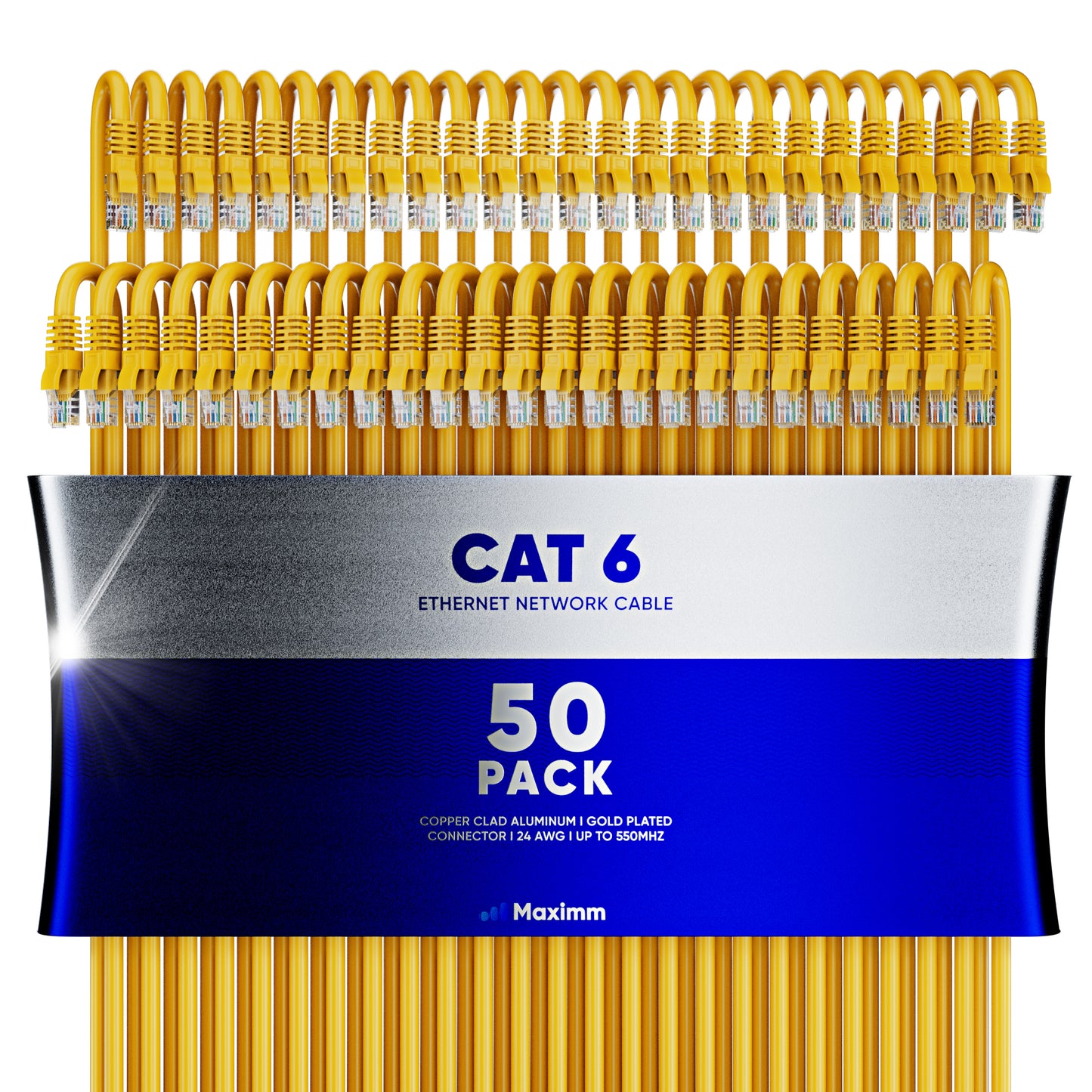 50-Pack - Long Length - Cat6 Ethernet Cable CCA