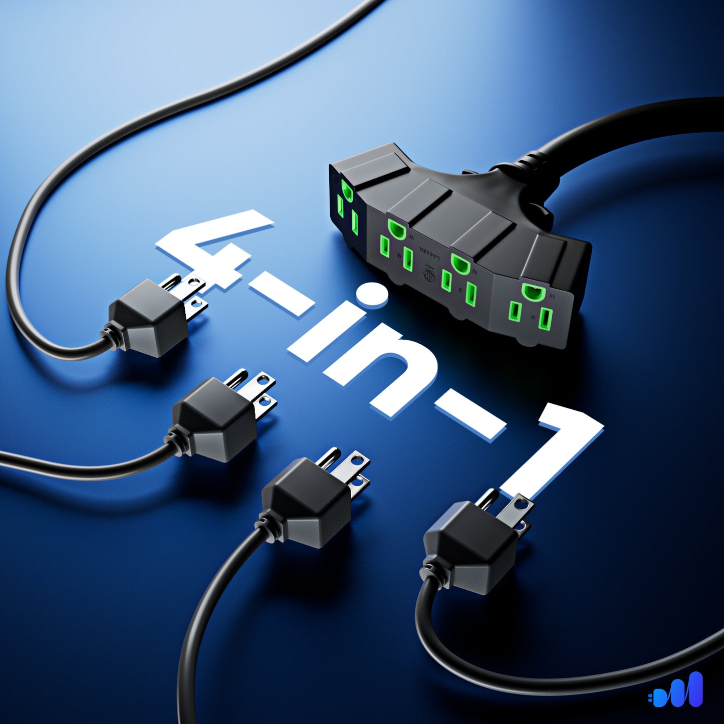 Heavy-Duty 4-Outlet Extension Cord, 12/3 Gauge – 15 FT