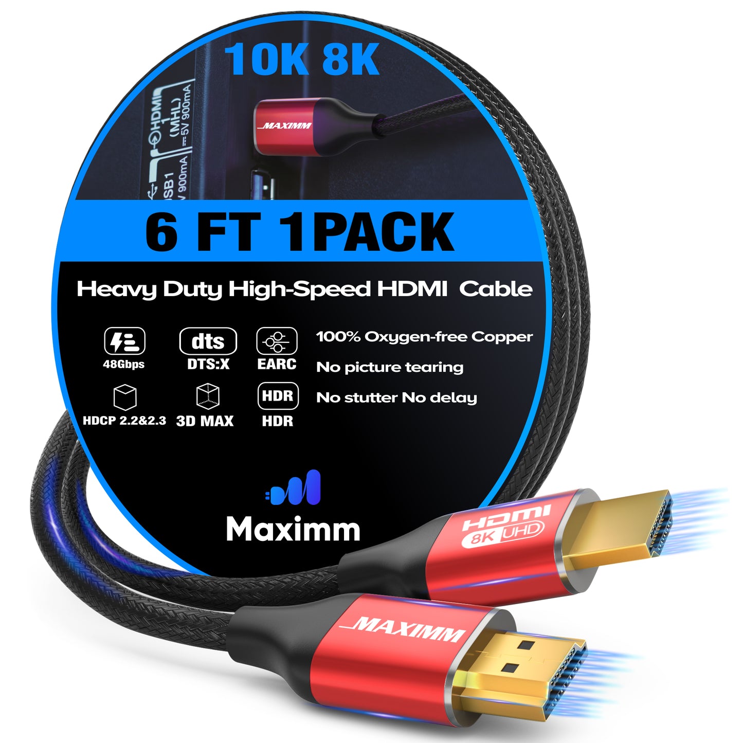 Maximm Ultra High Speed Hdmi Cable, 8k 60 HZ