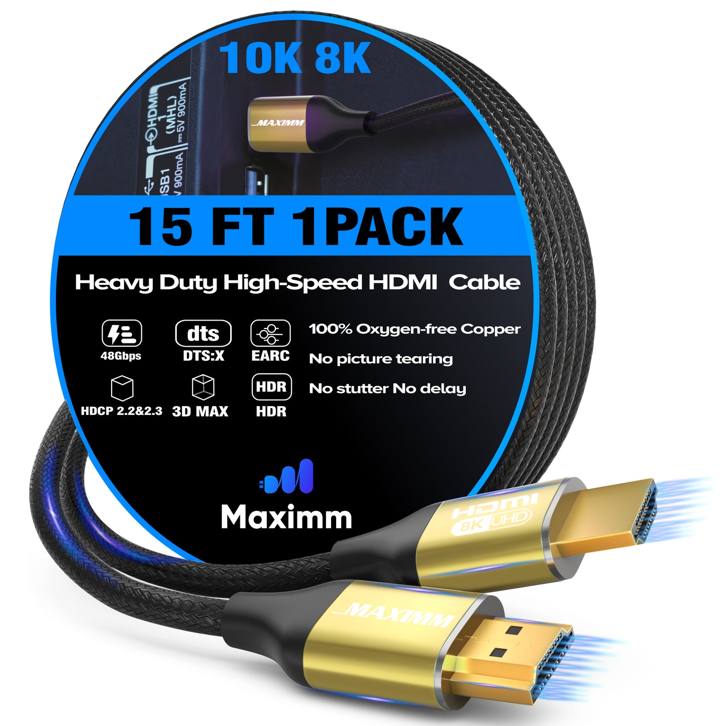 Maximm Ultra High Speed Hdmi Cable, 8k 60 HZ