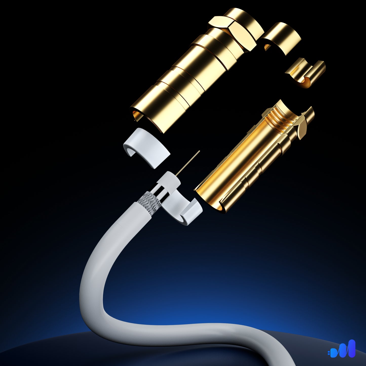 Maximm RG6 COAXIAL Cable with Angled Connector - Quad Shielded Non-Oxygen Copper Cable Wire
