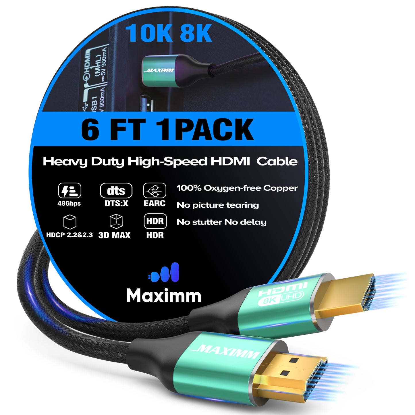 Maximm Ultra High Speed Hdmi Cable, 8k 60 HZ