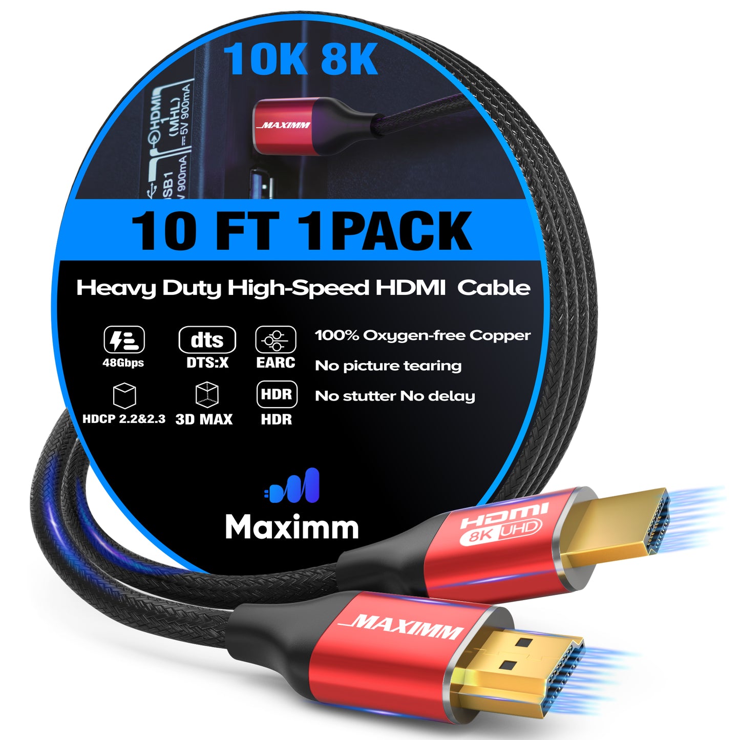 Maximm Ultra High Speed Hdmi Cable, 8k 60 HZ