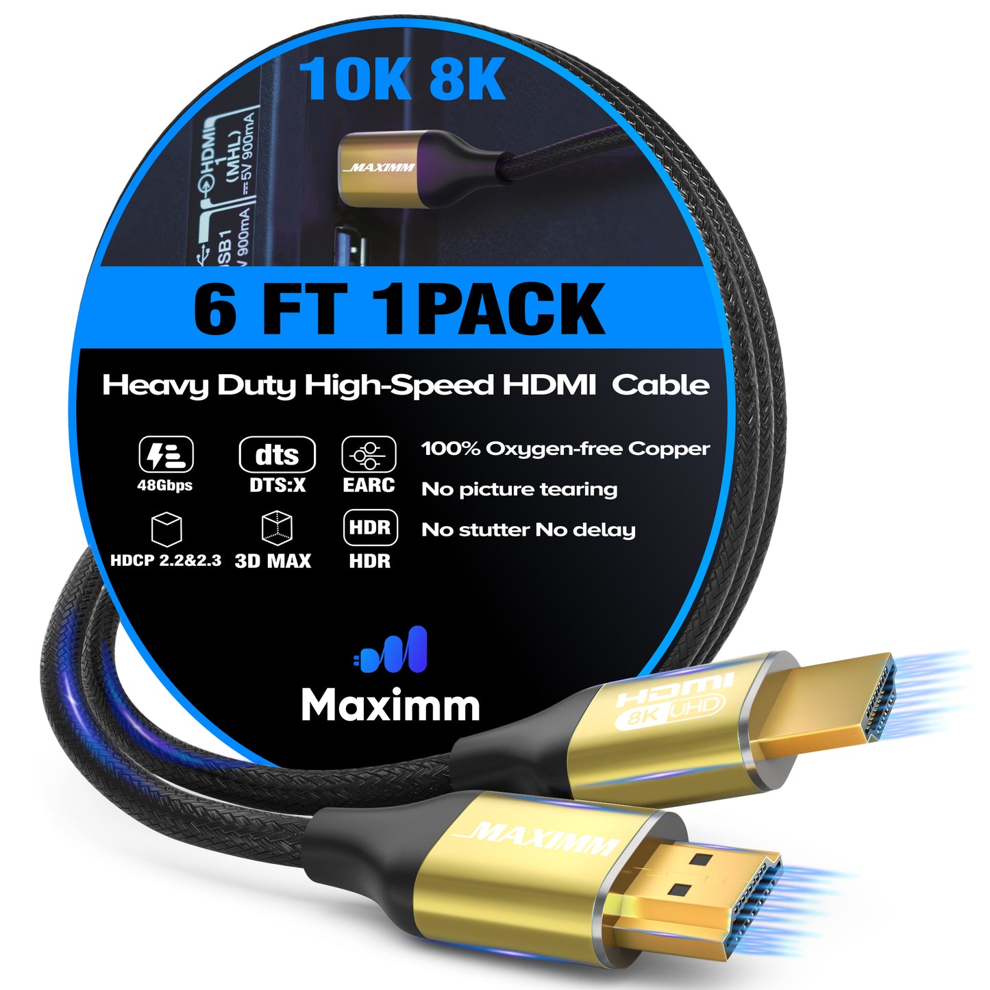 Maximm Ultra High Speed Hdmi Cable, 8k 60 HZ