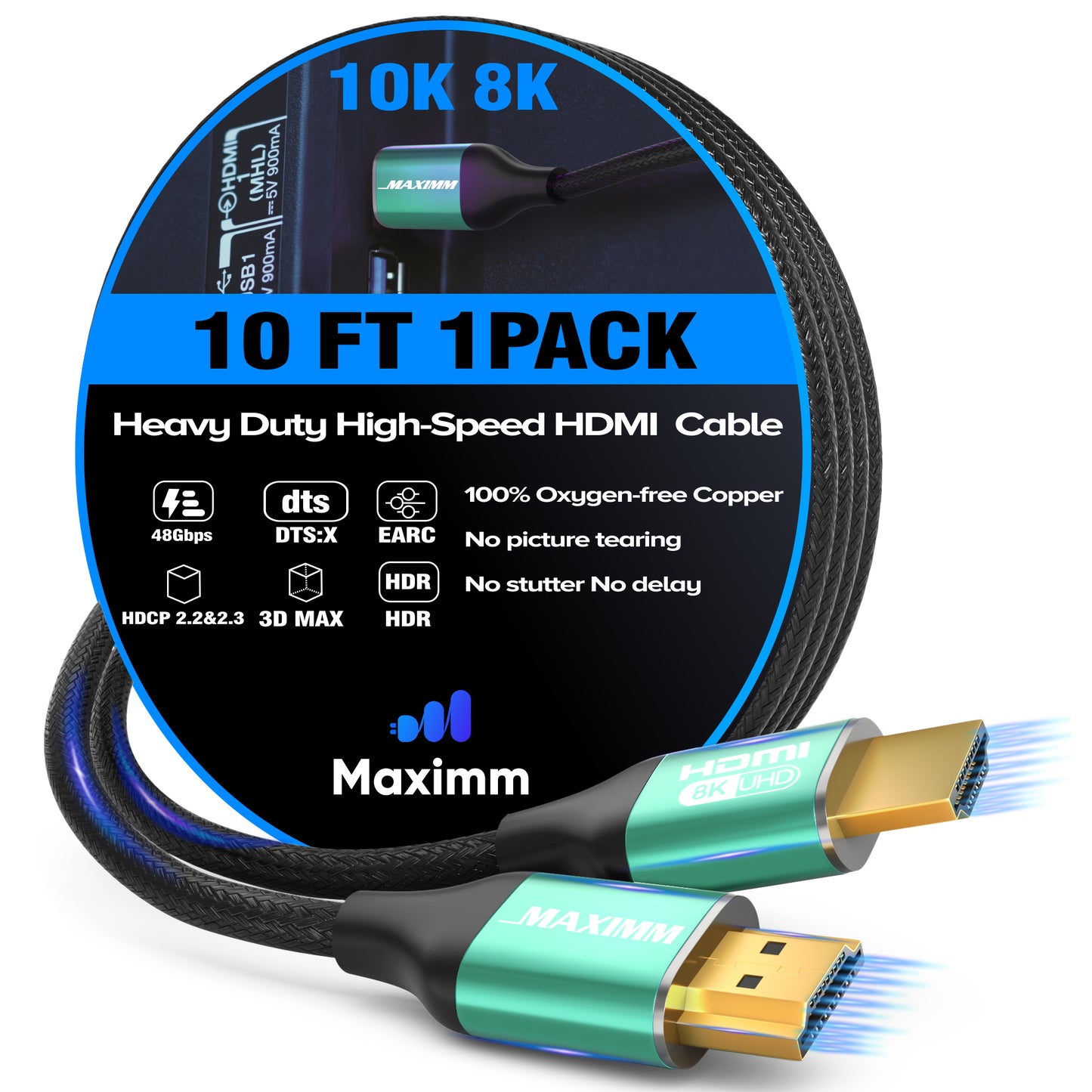 Maximm Ultra High Speed Hdmi Cable, 8k 60 HZ