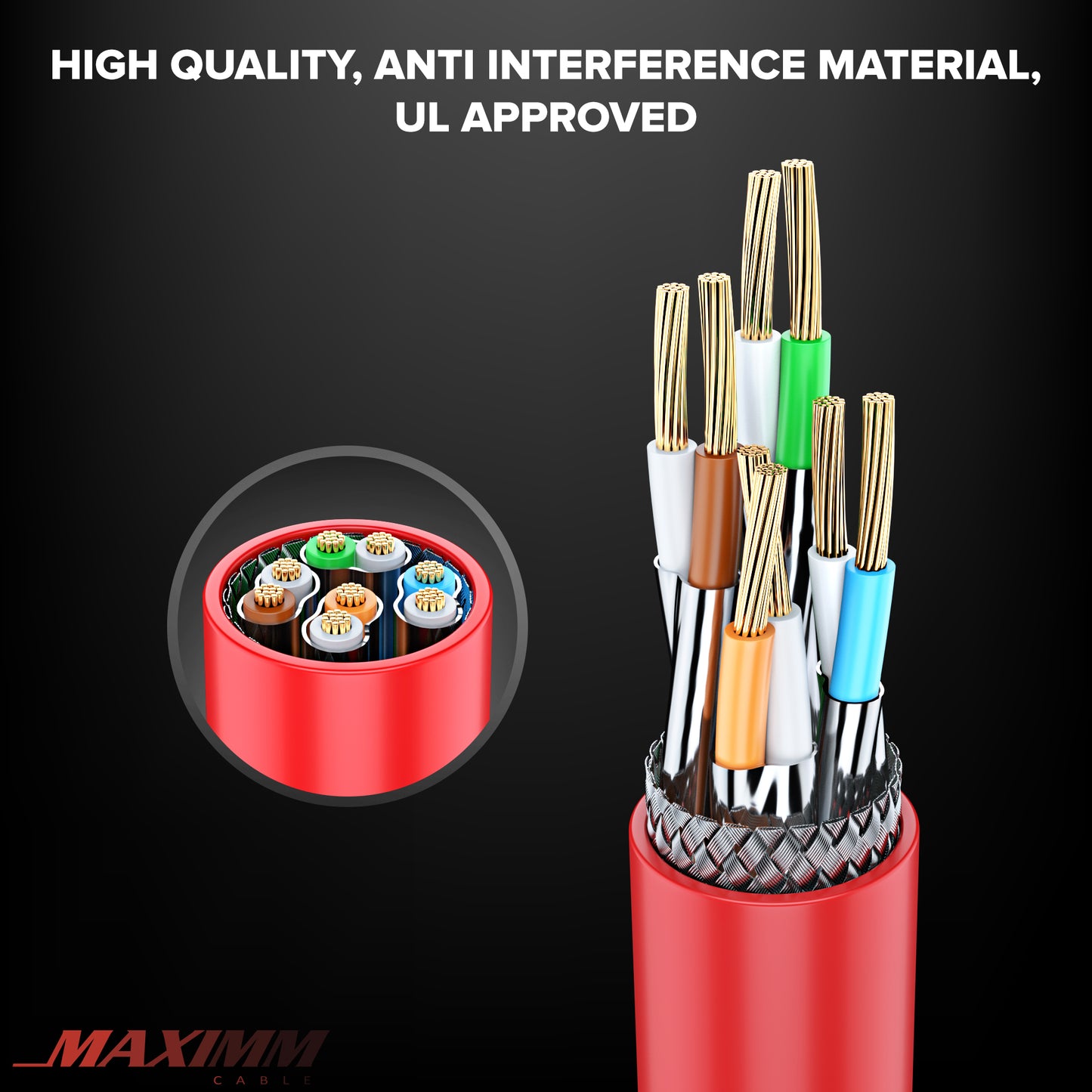 Red / 1 FT, Red / 6 FT, Red / 10 FT, Red / 15 FT, Red / 20 FT, Red / 25 FT, Red / 50 FT, Red / 100 FT, Red / 250 FT, Red / 0.6 FT