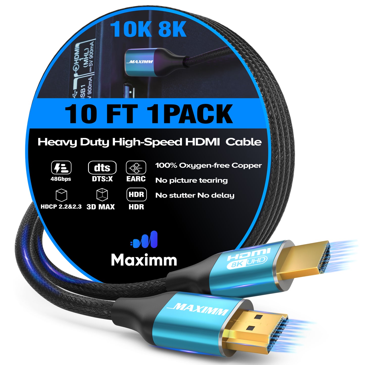 Maximm Ultra High Speed Hdmi Cable, 8k 60 HZ
