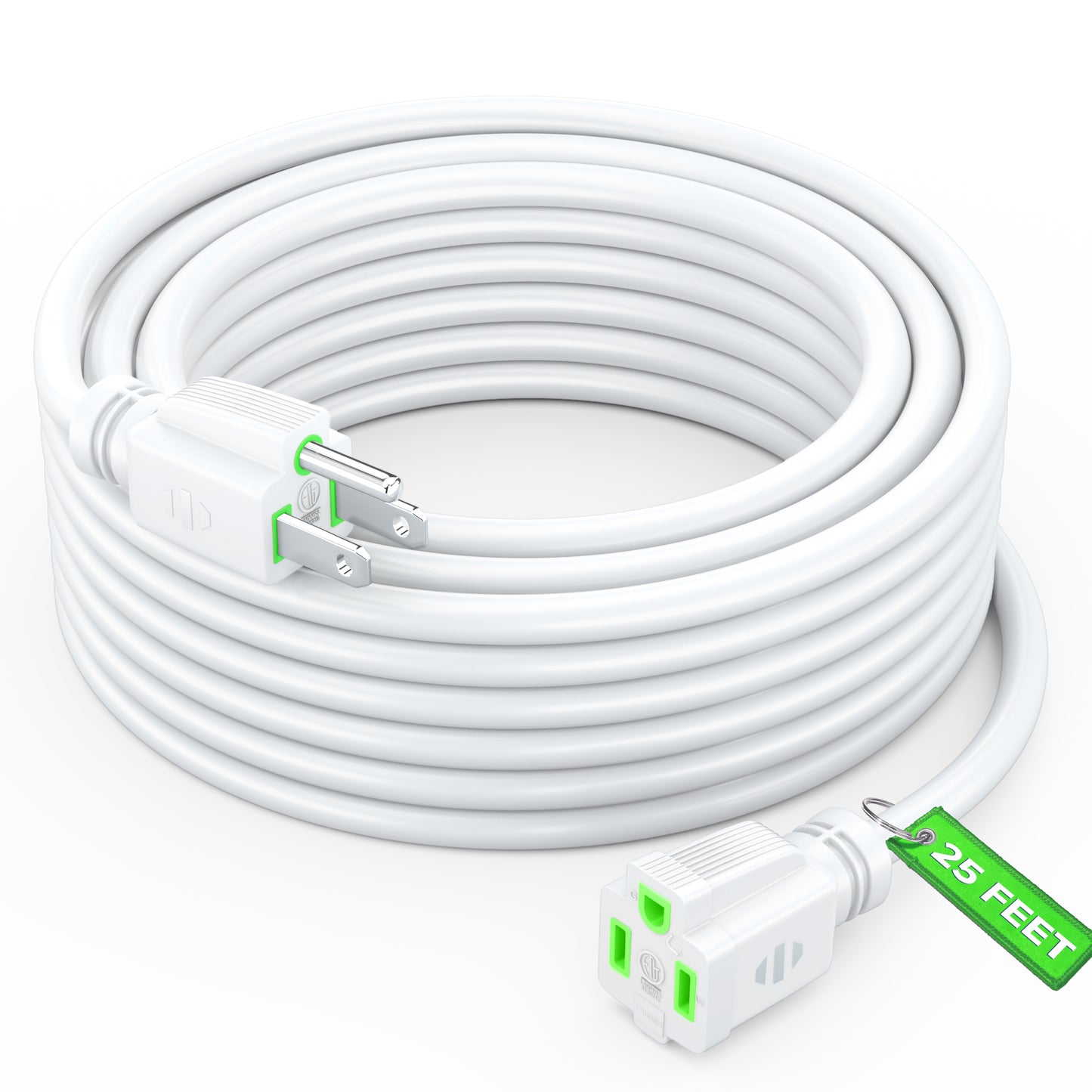 Extension Cord Power Cords Indoor 16 Gauge Wire Heavy Duty ETL Listed