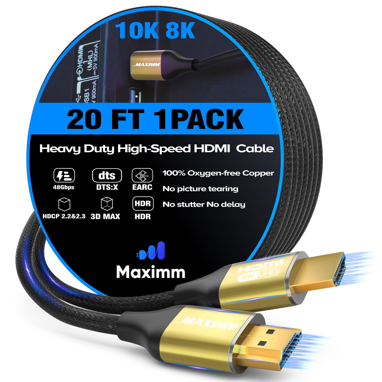 Maximm Ultra High Speed Hdmi Cable, 8k 60 HZ