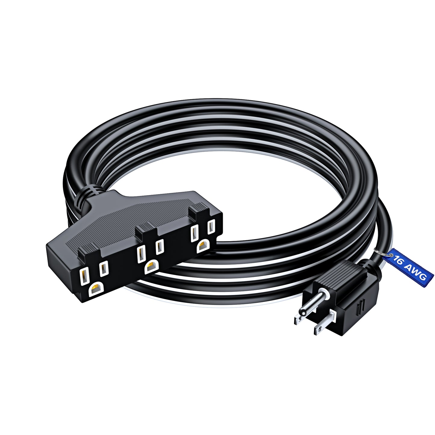Extension Cord with 3 Outlets, 16 Gauge Indoor/Outdoor (2 Tone)