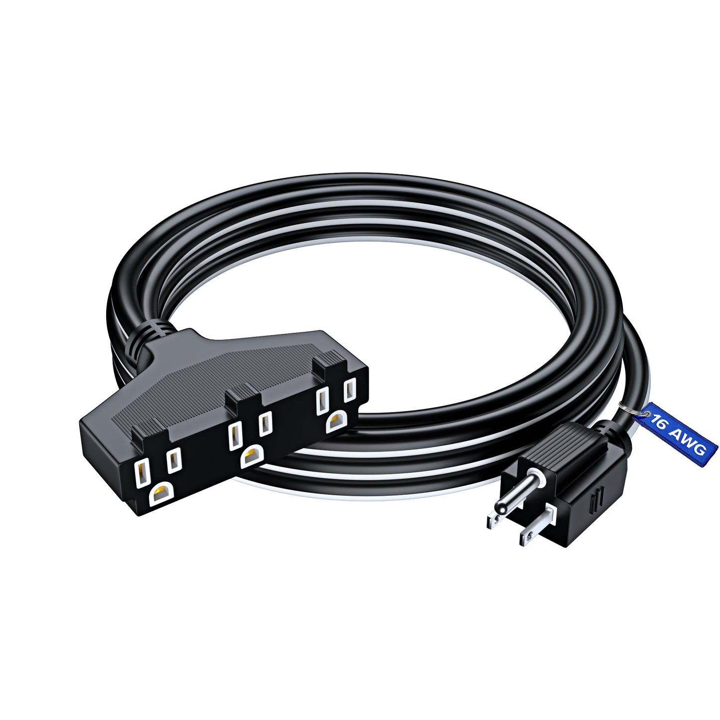 Extension Cord with 3 Outlets, 16 Gauge Indoor/Outdoor (2 Tone)