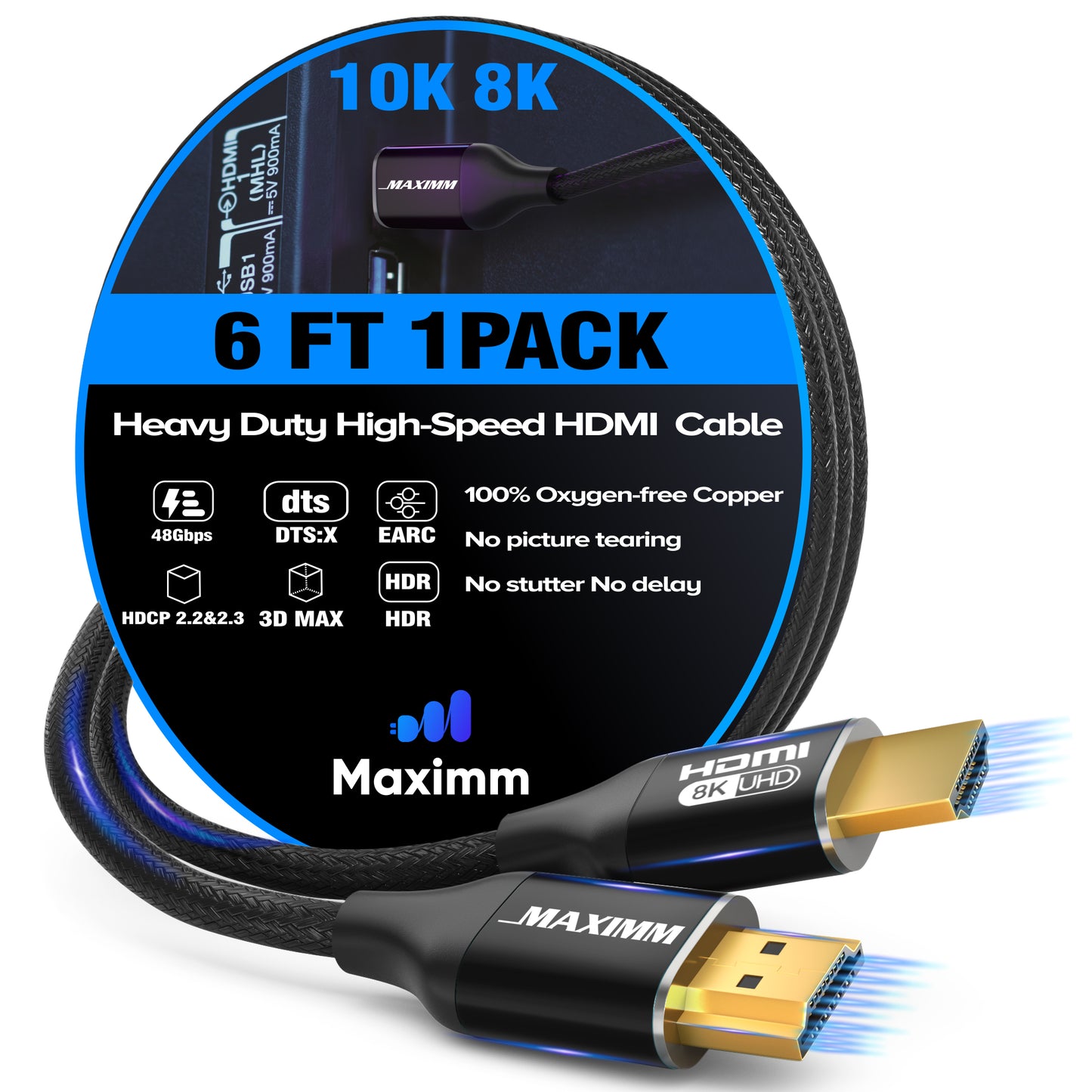 Maximm Ultra High Speed Hdmi Cable, 8k 60 HZ