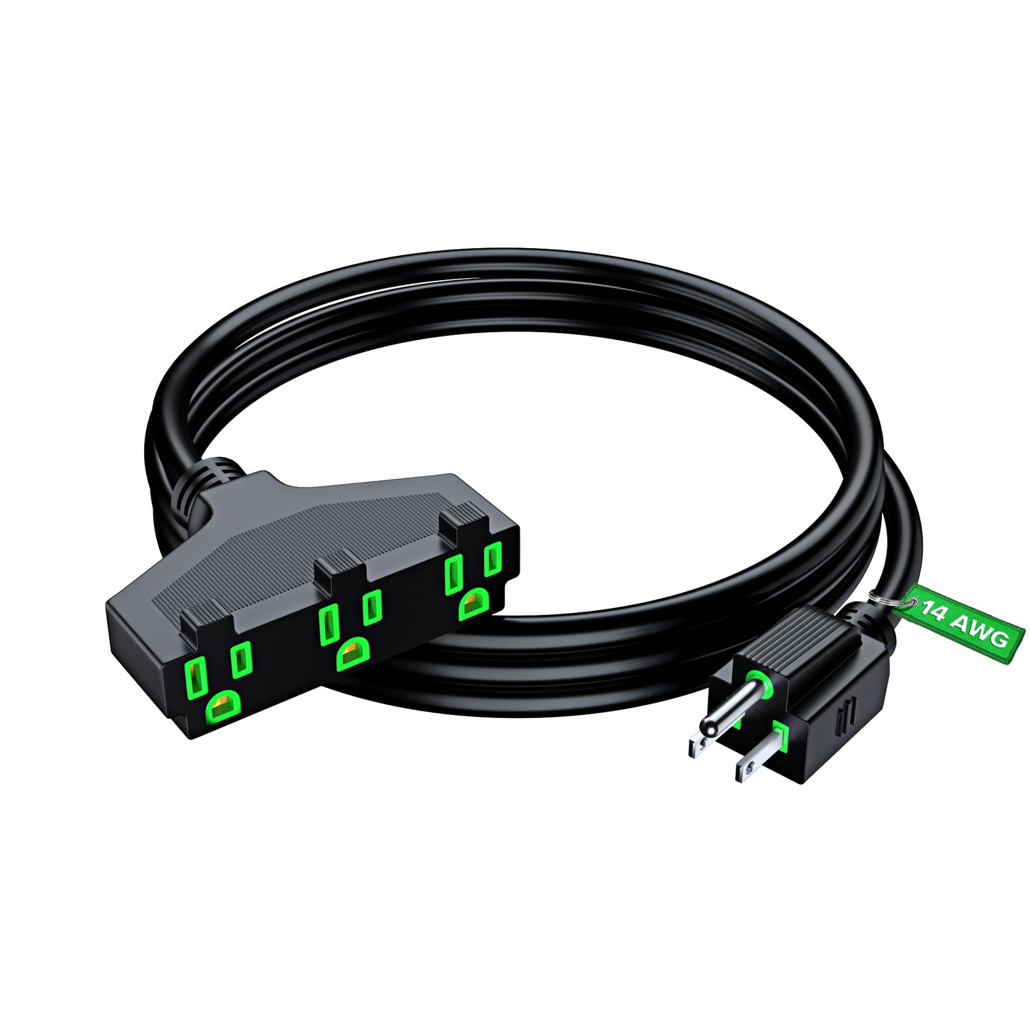 3-Outlet Extension Cord SJTW 14 Gauge