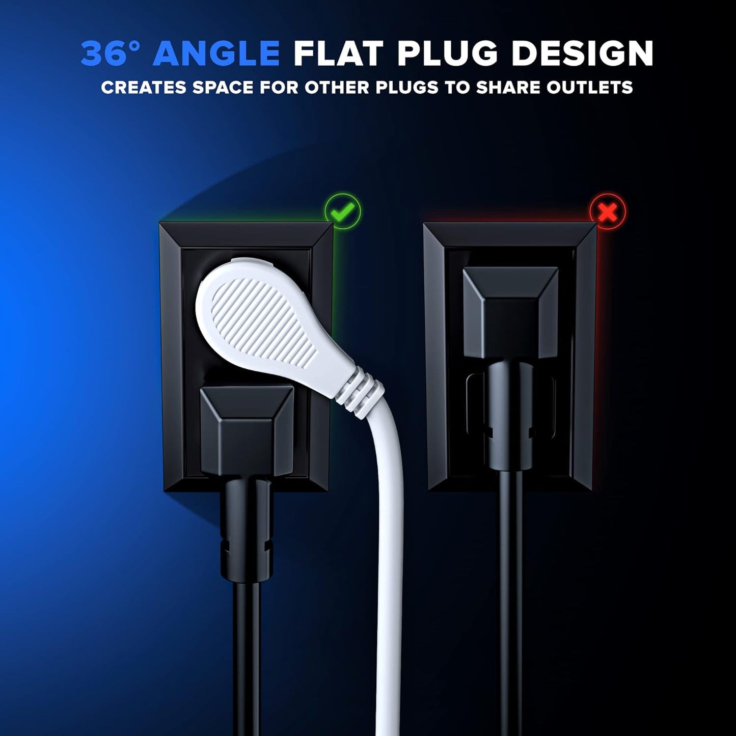 Extension Cord with On/Off Foot Switch and Safety Cover, 3 Outlets