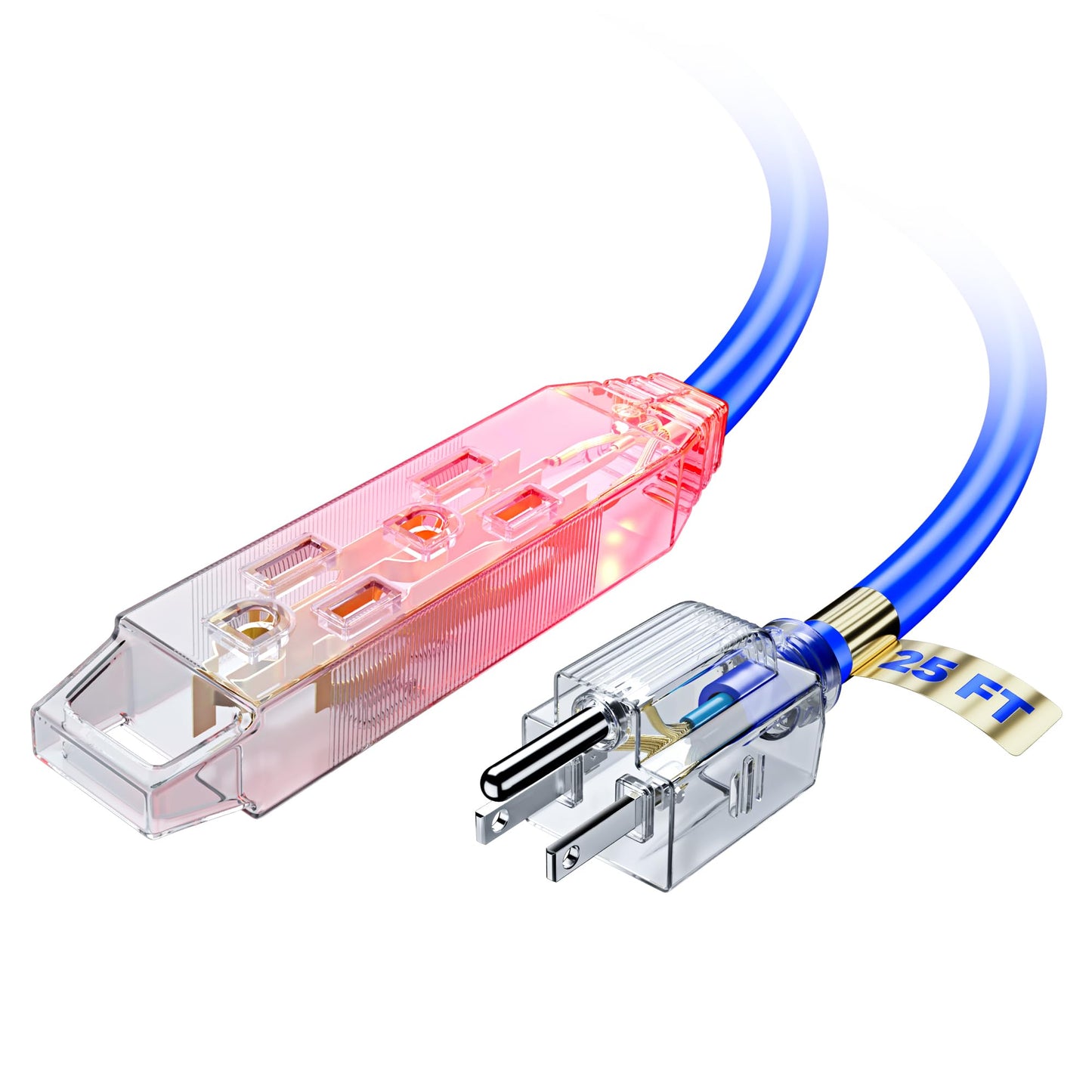 3-Outlet Lighted End Extension Cord 16 Gauge
