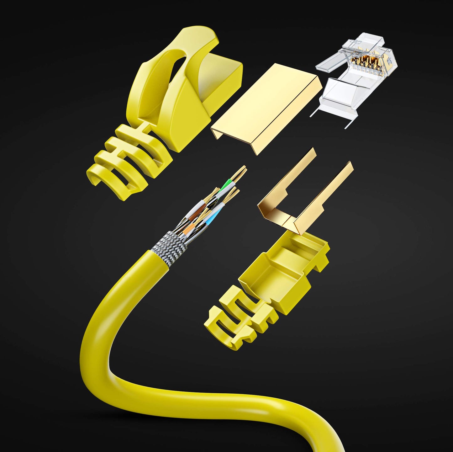 Yellow / 1.5 FT, Yellow / 6 FT, Yellow / 10 FT, Yellow / 15 FT, Yellow / 20 FT, Yellow / 25 FT, Yellow / 50 FT, Yellow / 100 FT, Yellow / 0.6 FT