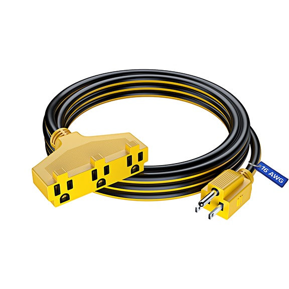 Extension Cord with 3 Outlets, 16 Gauge Indoor/Outdoor (2 Tone)