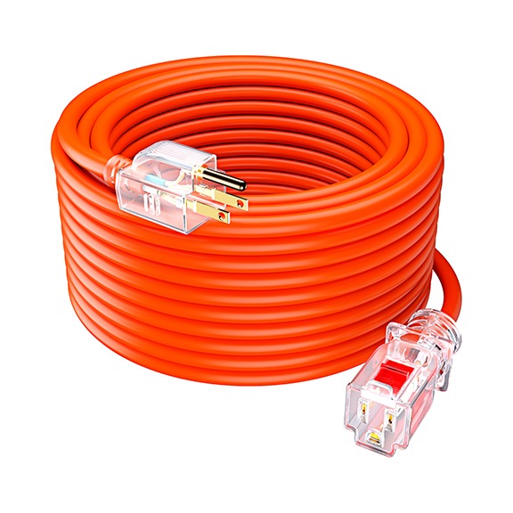 Maximm Extension Cord with Lock - Lighted Power Indicator, 16 Gauge, SJTW, Heavy Duty Extension Cord