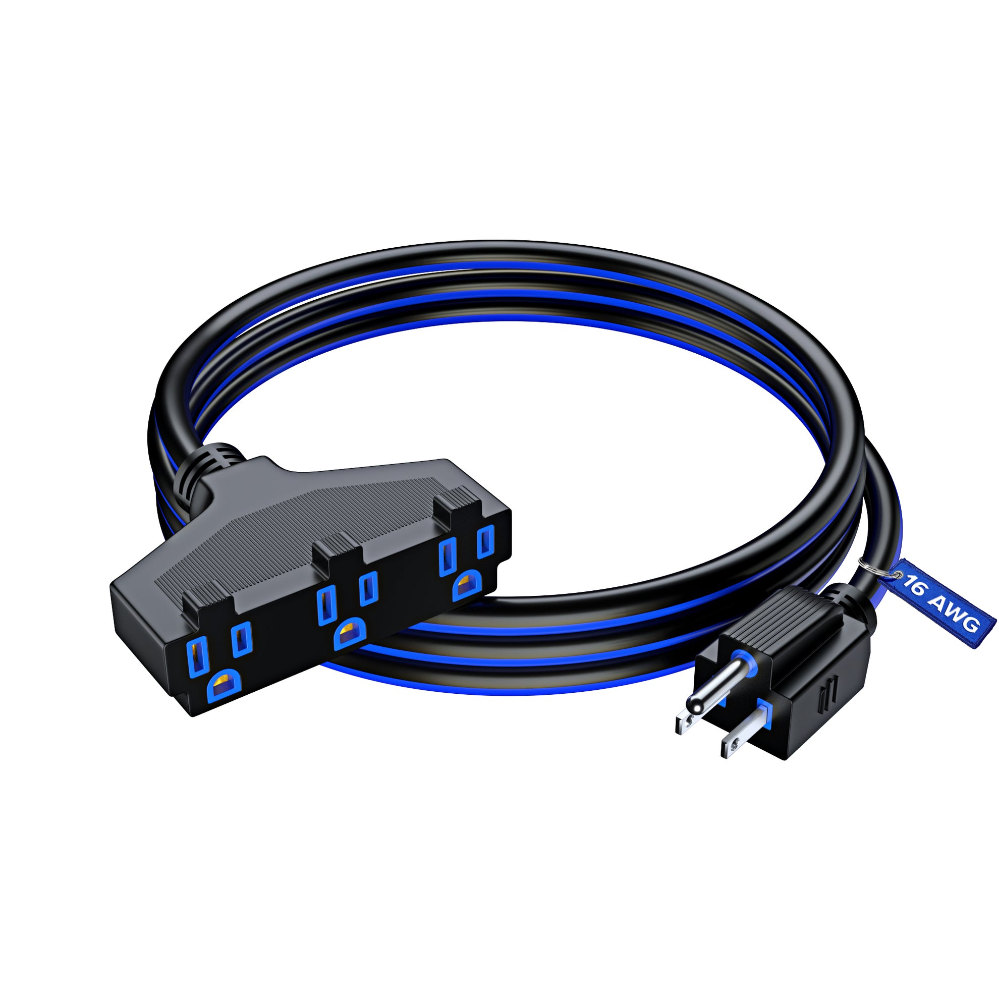 3-Outlet Extension Cord 16 Gauge - Two-tone