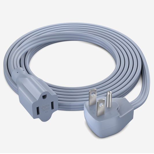 Maximm Extension Cord Heavy Duty Flat Wire 3-Prong Flat Plug, 14 AWG Power Cord - UL Certified (Gray)