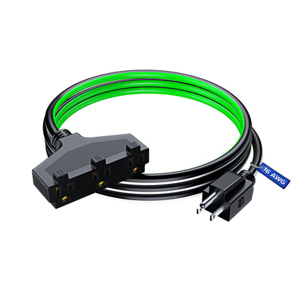 Extension Cord with 3 Outlets, 14 Gauge Indoor/Outdoor (3 Tone)