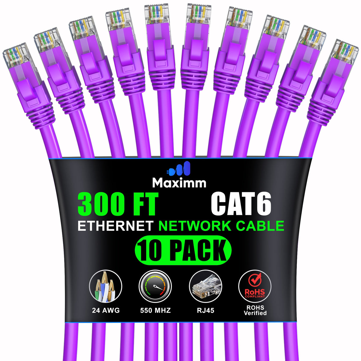 10-Pack - Cat 6 Ethernet Cable CCA