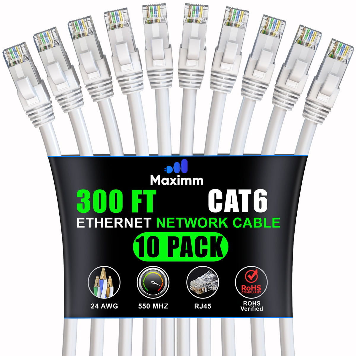 10-Pack - Cat 6 Ethernet Cable CCA