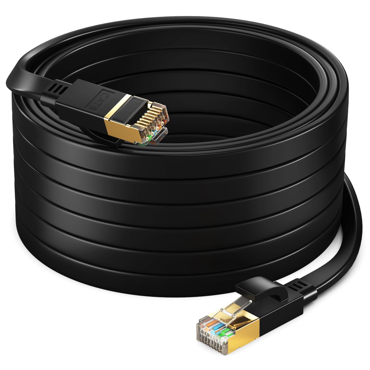 Maximm Cat8 Flat Ethernet Cable, High Speed LAN Internet Network