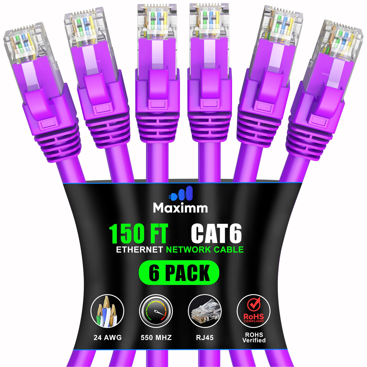 6-Pack - Cat 6 Ethernet Cable CCA