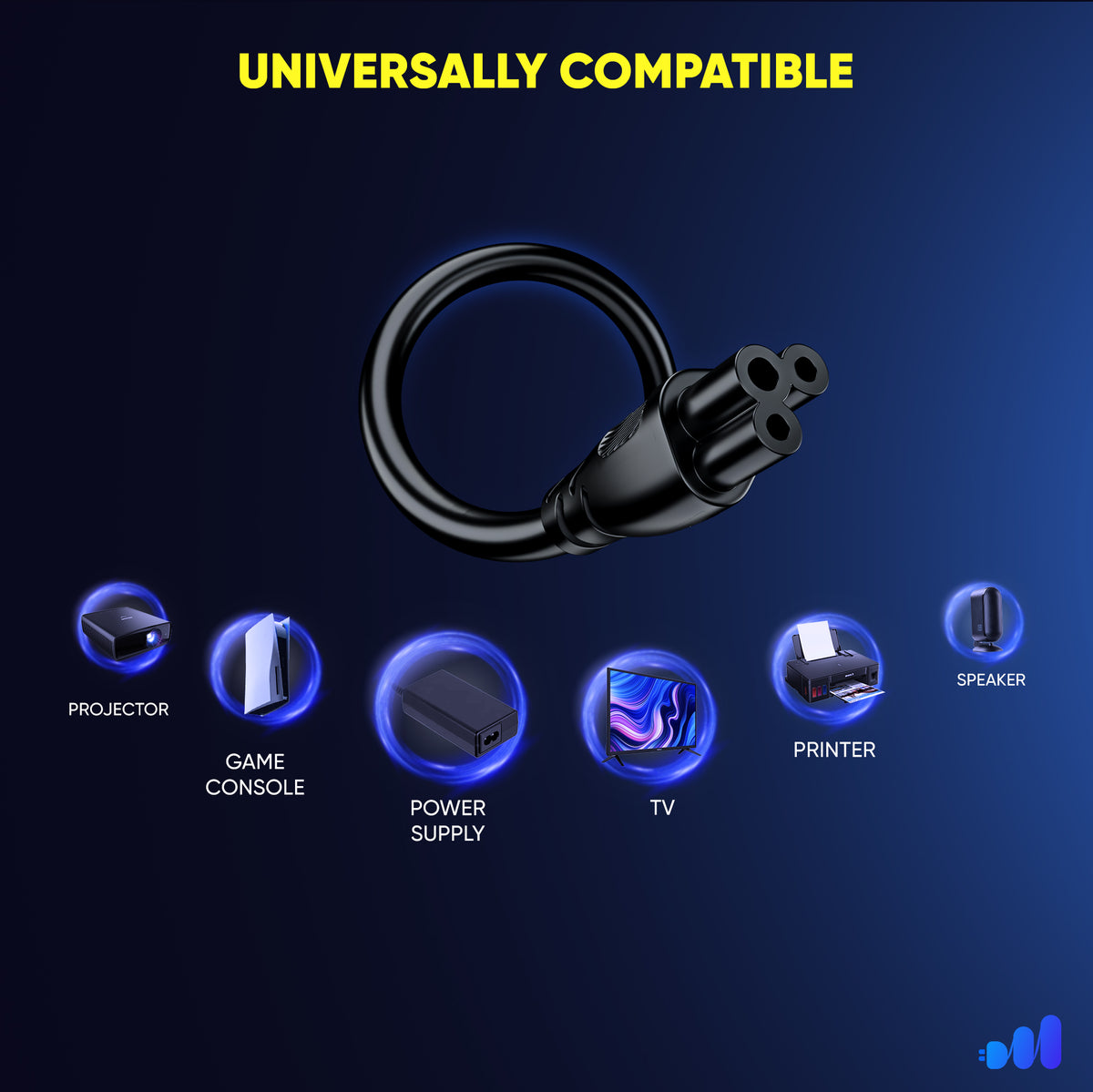 3-Prong Laptop Power Cord IEC C5