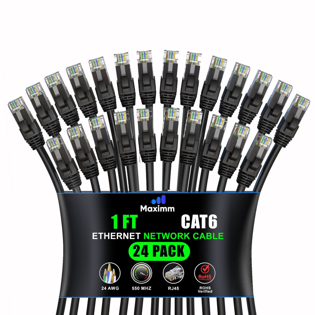 24-Pack - Cat 6 Ethernet Cable CCA
