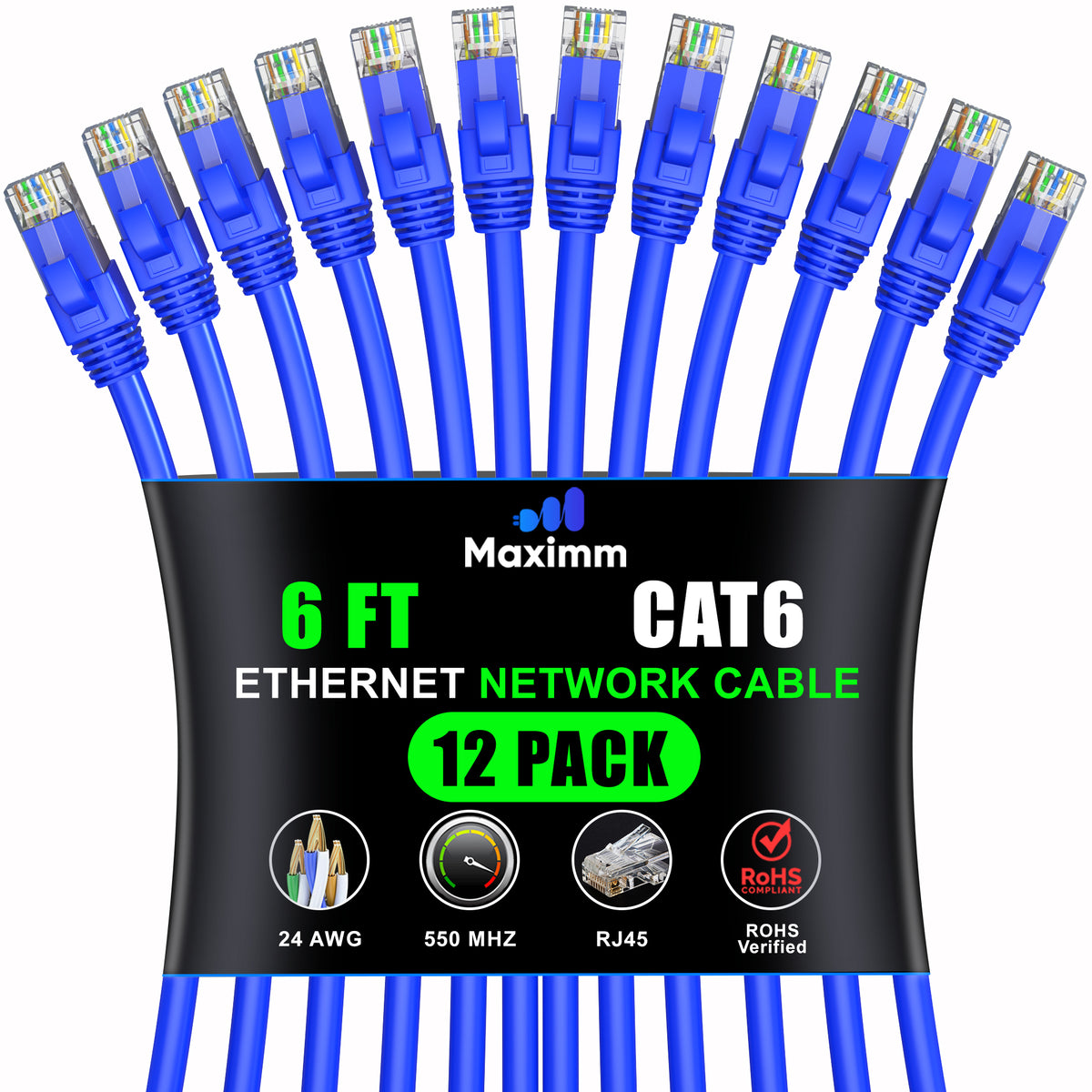 12-Pack - Cat 6 Ethernet Cable CCA