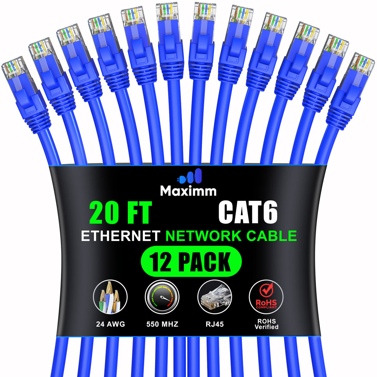 12-Pack - Cat 6 Ethernet Cable CCA