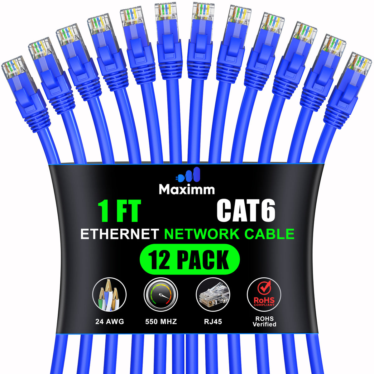 12-Pack - Cat 6 Ethernet Cable CCA