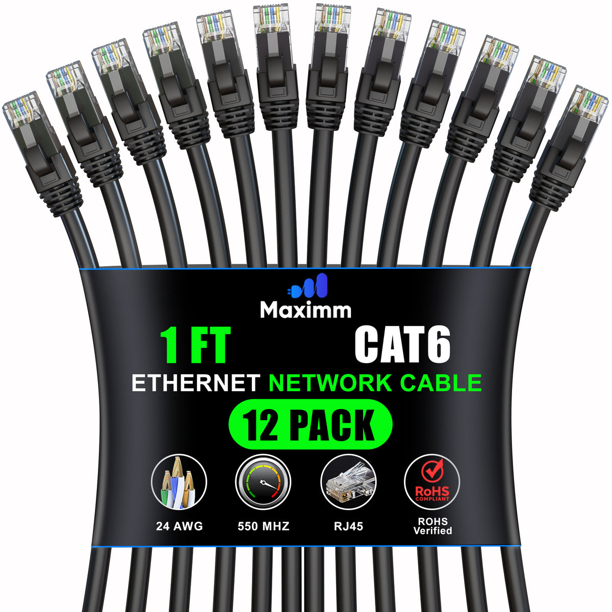 12-Pack - Cat 6 Ethernet Cable CCA
