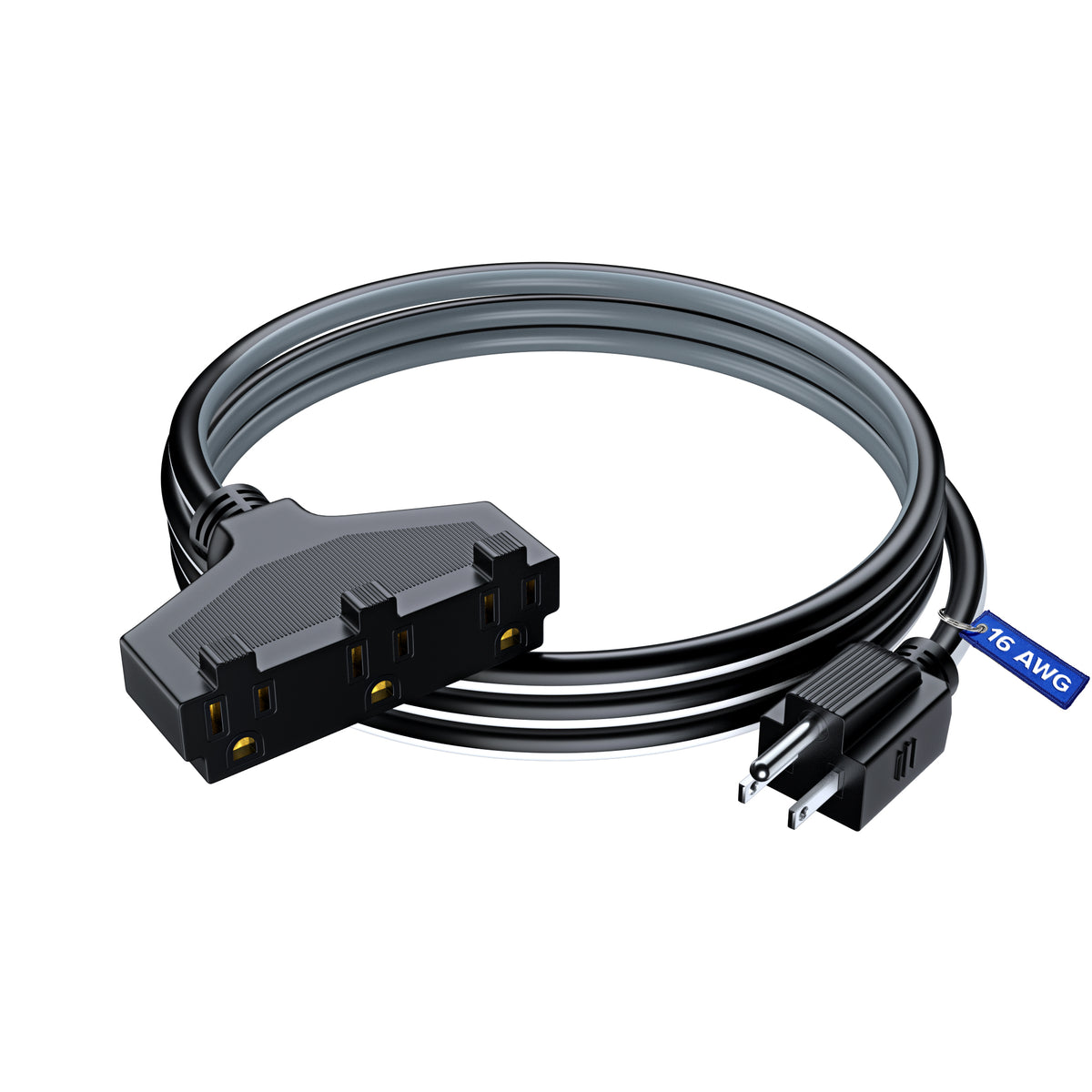 3-Outlet Extension Cord 16 Gauge 3-Tone