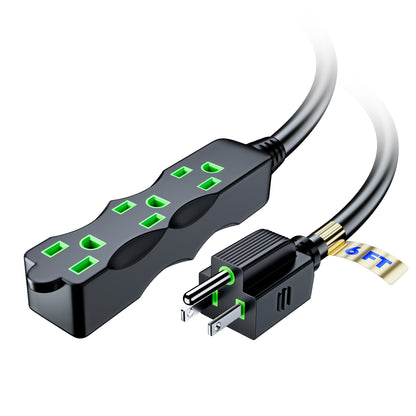 Maximm Extension Cord with Multiple Outlets (3 Outlets), Outlet Extender with Indoor/Outdoor SJTW Wire, Multi Plug Outlet 125V, 3 Prong Extension Cord, ETL Listed