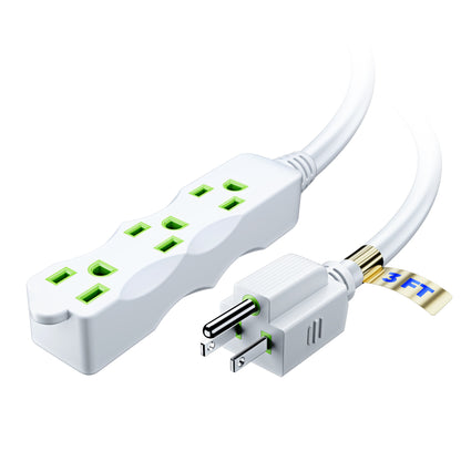 Maximm Extension Cord with Multiple Outlets (3 Outlets), Outlet Extender with Indoor/Outdoor SJTW Wire, Multi Plug Outlet 125V, 3 Prong Extension Cord, ETL Listed